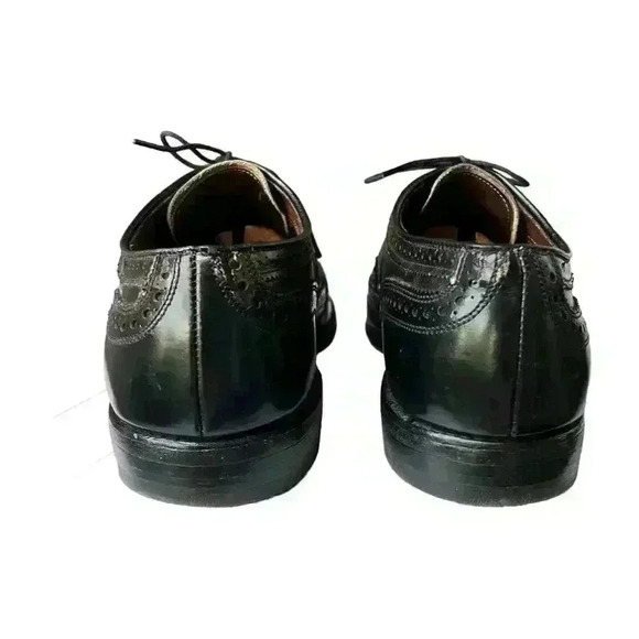 Allen Edmonds McAllister Men 9.5 Black Brogue Wingtip Oxford Dress Shoes - Picture 6 of 9